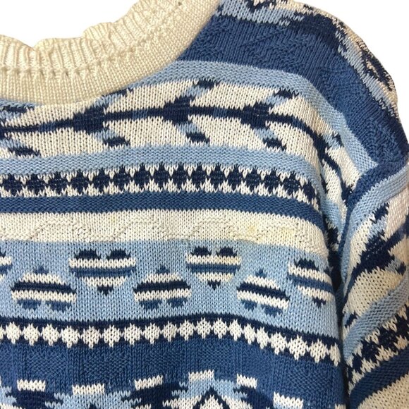 Vintage‎ Granola Girl Jeans Wear 90s Blue Toned Sweater - Picture 2 of 9